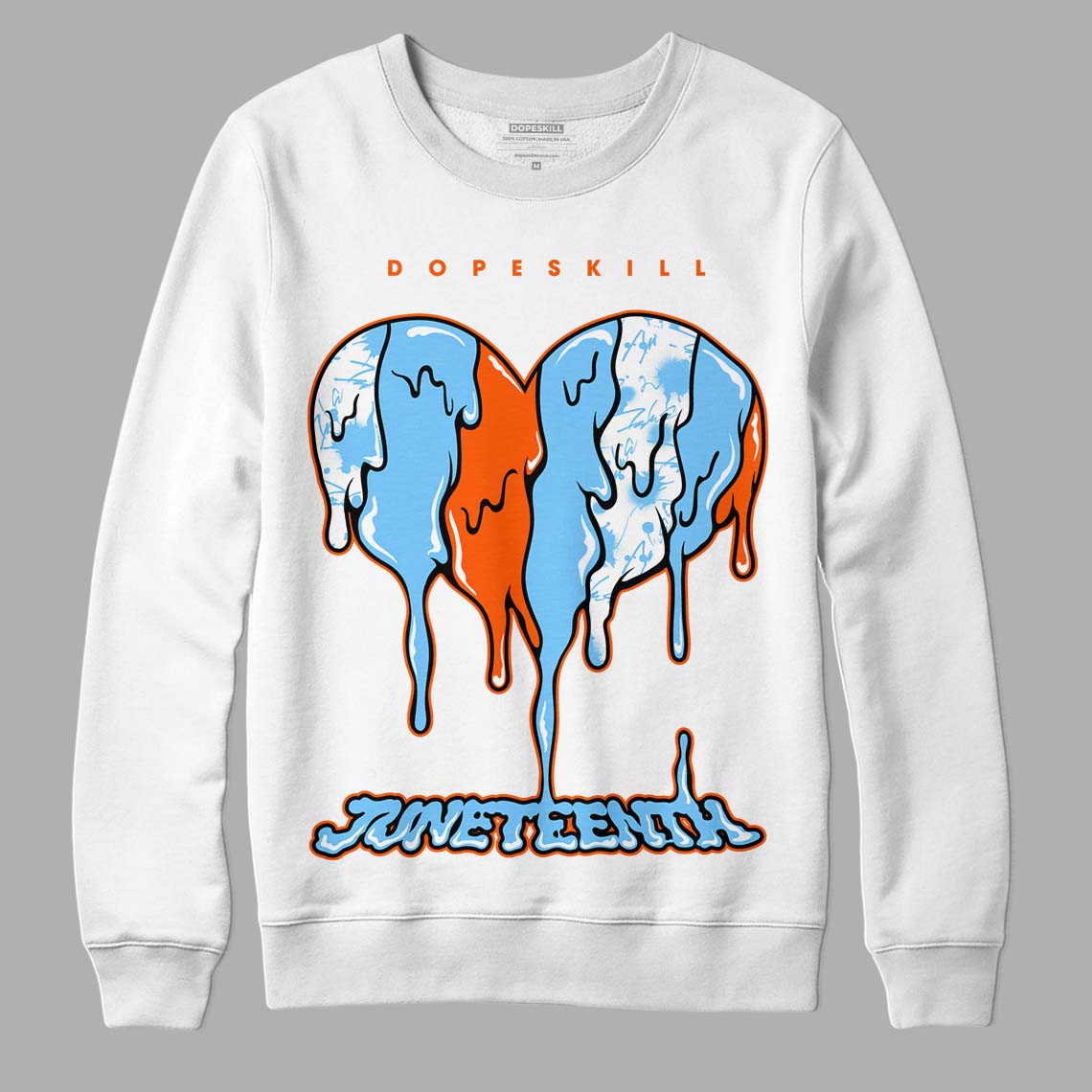 Dunk Low Futura University Blue DopeSkill Sweatshirt Juneteenth Heart Graphic Streetwear - White