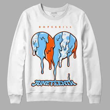 Dunk Low Futura University Blue DopeSkill Sweatshirt Juneteenth Heart Graphic Streetwear - White