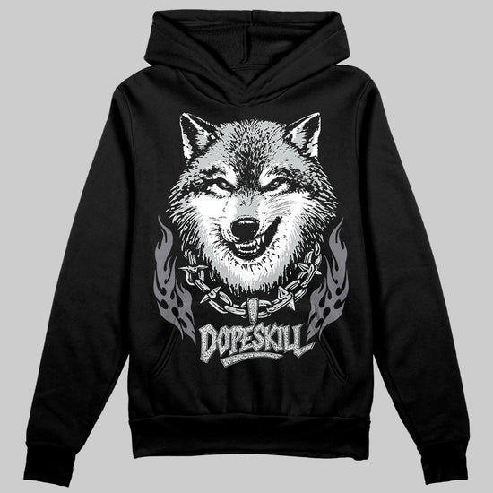 Jordan 12 Black Wolf Grey DopeSkill Hoodie Sweatshirt Wolf Grey Graphic Streetwear - Black