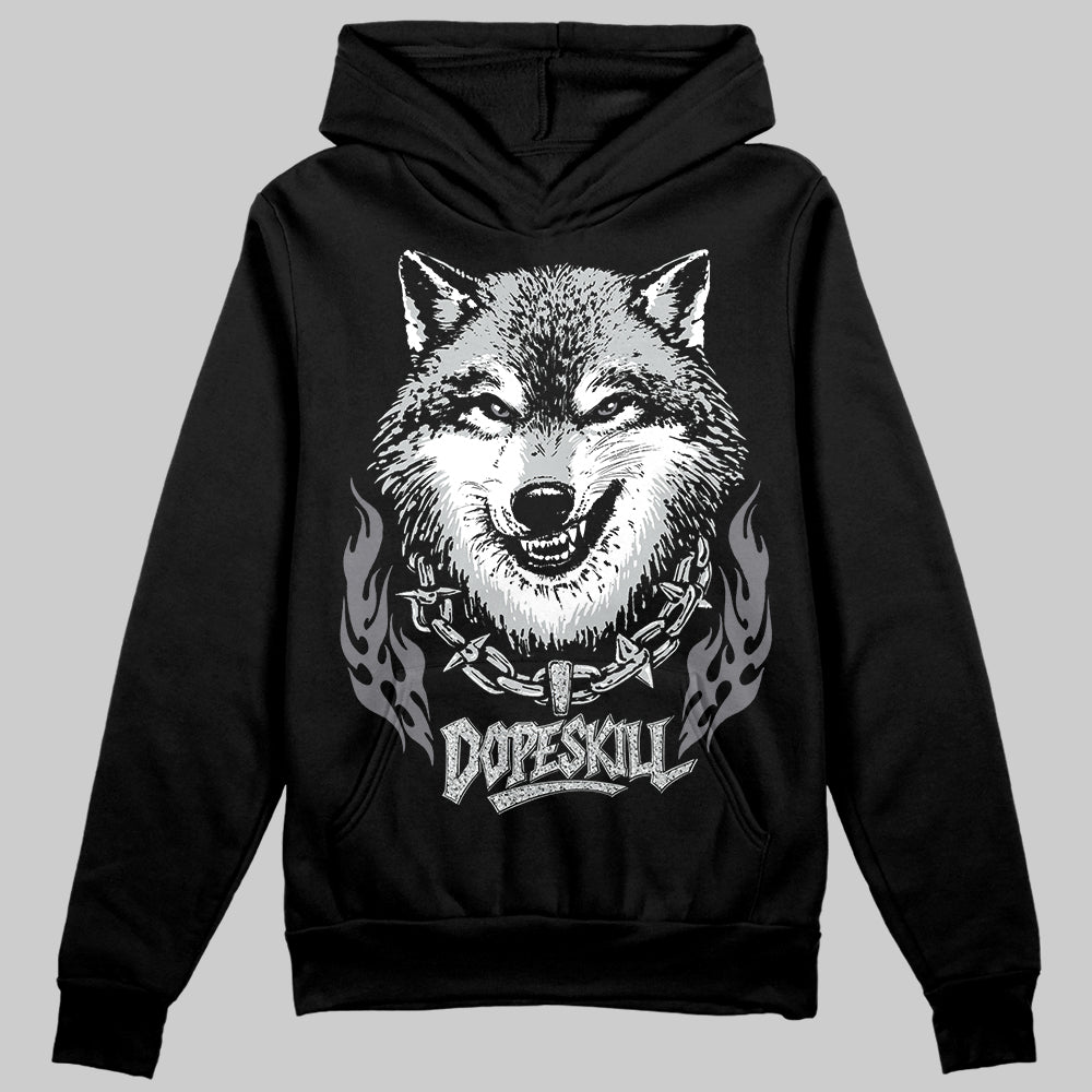 Jordan 12 Black Wolf Grey DopeSkill Hoodie Sweatshirt Wolf Grey Graphic Streetwear - Black