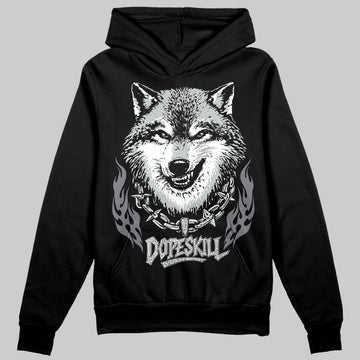 Jordan 12 Black Wolf Grey DopeSkill Hoodie Sweatshirt Wolf Grey Graphic Streetwear - Black