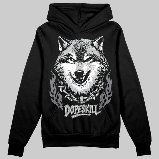 Jordan 12 Black Wolf Grey DopeSkill Hoodie Sweatshirt Wolf Grey Graphic Streetwear - Black