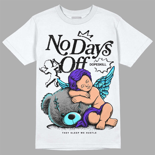 Jordan 6 "Aqua" DopeSkill T-Shirt New No Days Off Graphic Streetwear - White 