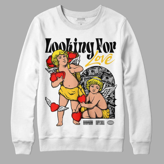 Jordan 4 Retro “Vivid Sulfur” DopeSkill Sweatshirt Looking For Love Graphic Streetwear - White 