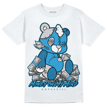 Jordan 4 Retro Military Blue DopeSkill T-Shirt MOMM Bear Graphic Streetwear - White 