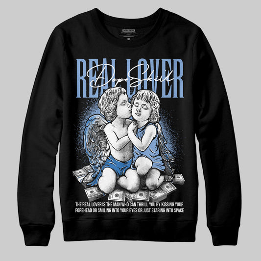Jordan 4 WMNS 'Forget Me Not' DopeSkill Sweatshirt Real Lover Graphic Streetwear - Black