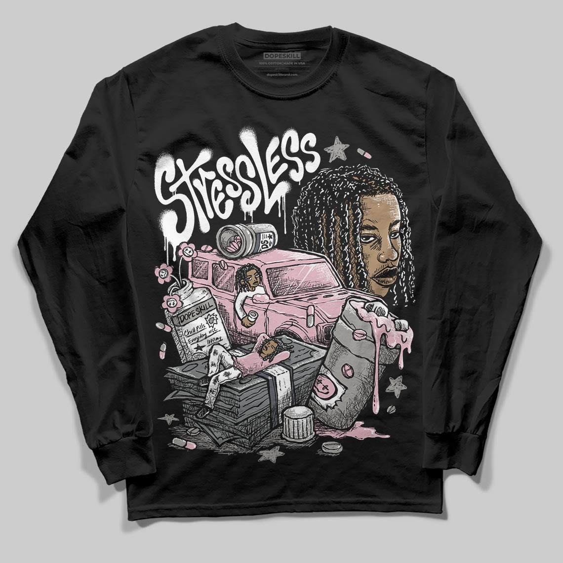 Air Max 95 OG “Pink Foam” DopeSkill Long Sleeve T-Shirt Stressless Graphic Streetwear - black