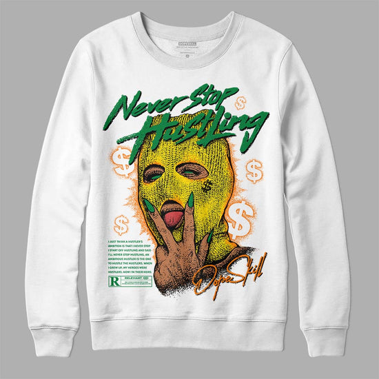 Dunk Low Reverse Brazil DopeSkill Sweatshirt Never Stop Hustling Graphic Streetwear - White 