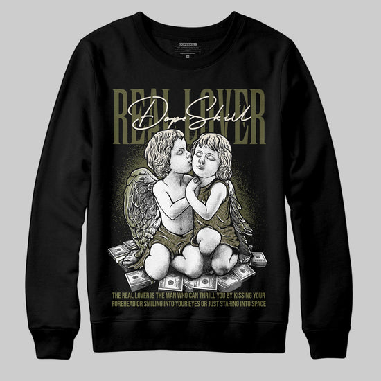 Jordan 3 “Medium Olive” aka “Family Affair” DopeSkill Sweatshirt Real Lover Graphic Streetwear - black