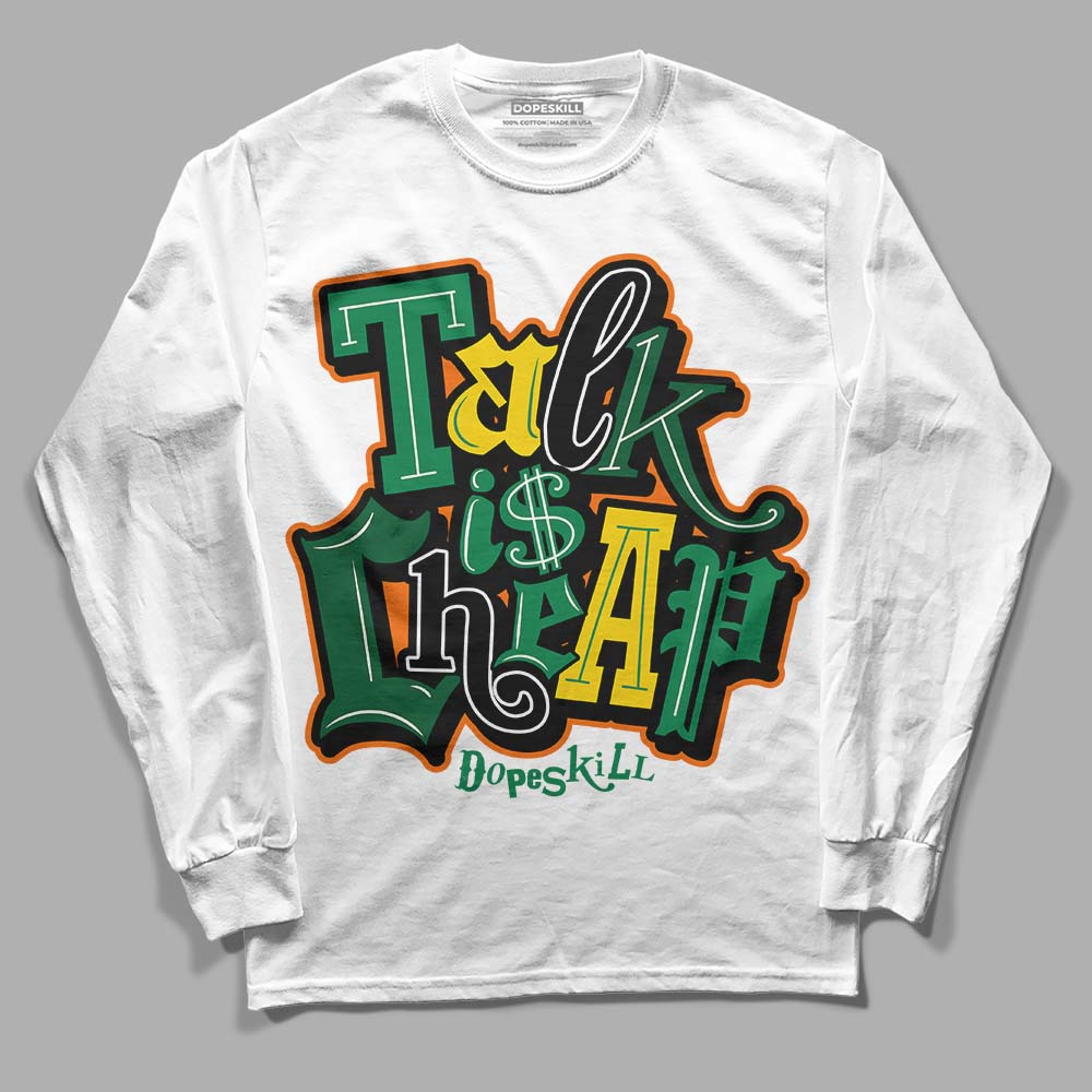 Green Sneakers DopeSkill Long Sleeve T-Shirt Talk Is Chip Graphic Streetwear - White 