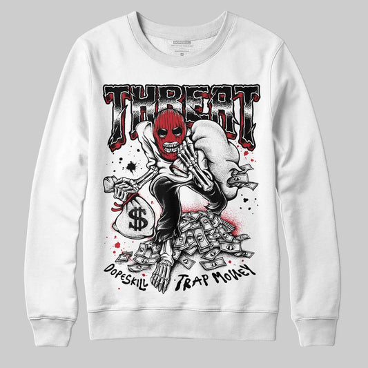 Jordan 14 Retro ‘Black Toe’ DopeSkill Sweatshirt Threat Graphic Streetwear - White