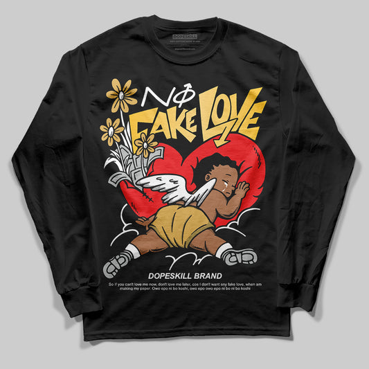 Jordan 12 "Phantom" DopeSkill Long Sleeve T-Shirt No Fake Love Graphic Streetwear - Black