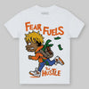 Orange, Black and White Sneakers DopeSkill Toddler Kids T-shirt Fear Fuels The Hustle Graphic Streetwear - White