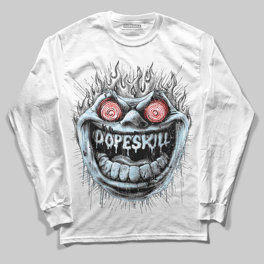 Grey Sneakers DopeSkill Long Sleeve T-Shirt Hellfire Graphic Streetwear - White