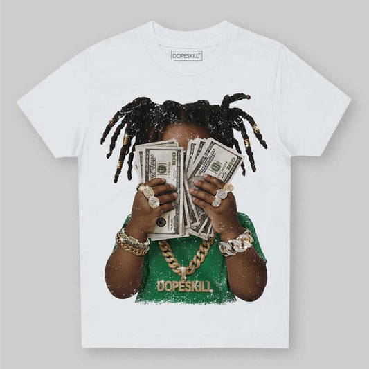 Green Sneakers DopeSkill Toddler Kids T-shirt Rich Youth Graphic Streetwear  - White 