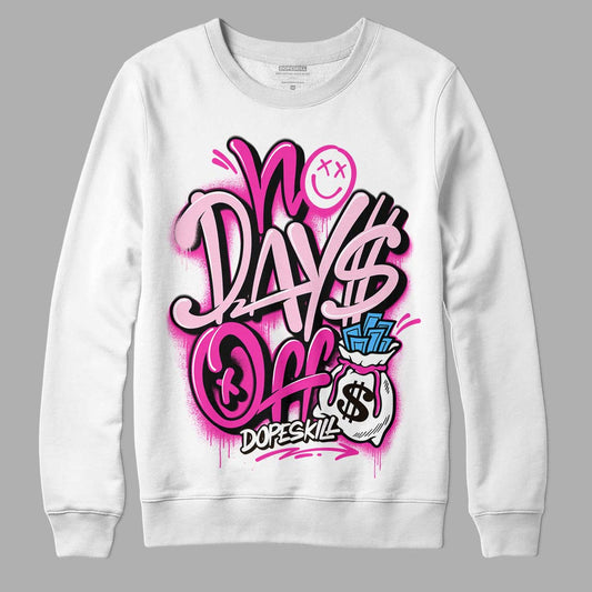 Pink Sneakers DopeSkill Sweatshirt No Days Off Graphic Streetwear - White