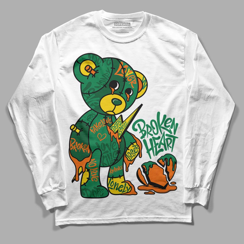 Green Sneakers DopeSkill Long Sleeve T-Shirt Broken Heart Graphic Streetwear - White 