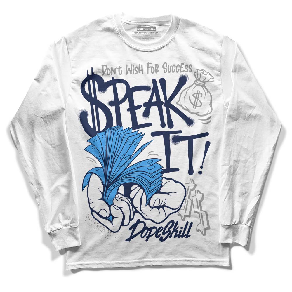 Jordan Spiz’ike Low “White/Obsidian” DopeSkill Long Sleeve T-Shirt Speak It Graphic Streetwear - White