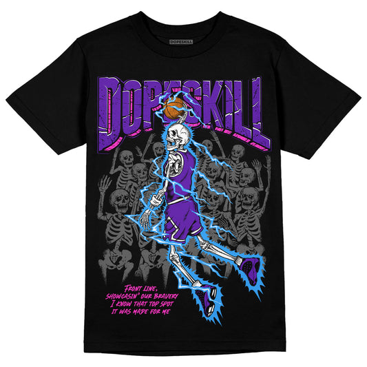 Jordan 13 Court Purple  DopeSkill T-Shirt Thunder Dunk Graphic Streetwear - Black 