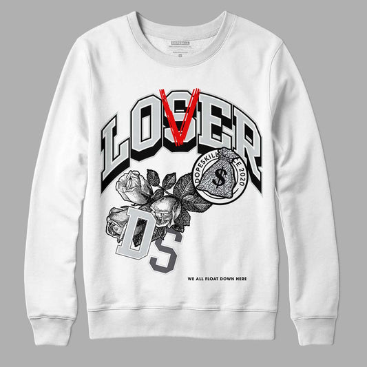 Jordan 1 Retro Low OG Black Cement DopeSkill Sweatshirt Loser Lover Graphic Streetwear - White