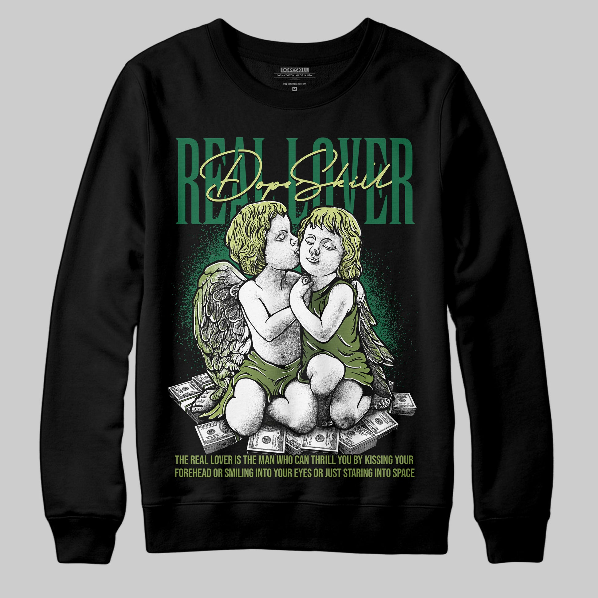 Foamposite Pro 'Pine Green' DopeSkill Sweatshirt Real Lover Graphic Streetwear - Black
