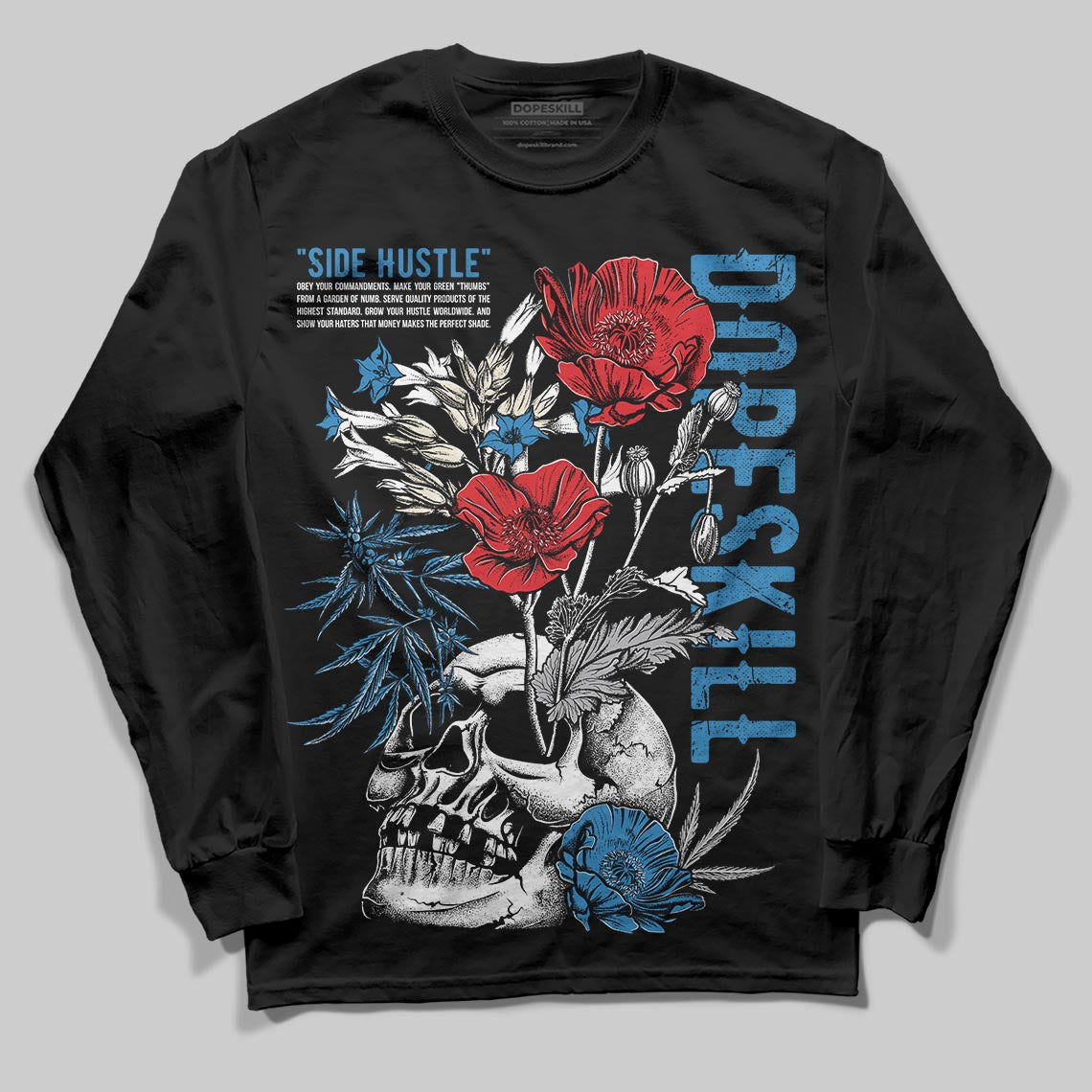 Jordan 3 Retro OG Rare Air DopeSkill Long Sleeve T-Shirt Side Hustle Graphic Streetwear - Black