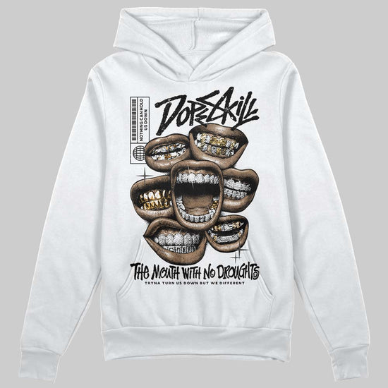 Jordan 4 “Black Cat” (2025) DopeSkill Hoodie Sweatshirt The Mouth With No Droughts Graphic Streetwear - White 