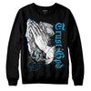 Jordan 4 Retro Military Blue DopeSkill Sweatshirt Trust God Graphic Streetwear - Black