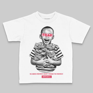 Dunk Low Valentine's Day (2026) DopeSkill Toddler Kids T-shirt Scared Money Don't Make No Money Graphic Streetwear - White