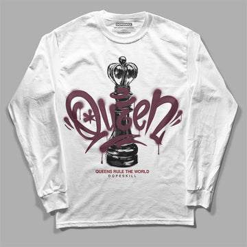 Jordan 5 Retro Burgundy (2023) DopeSkill Long Sleeve T-Shirt Queen Chess Graphic Streetwear - White 