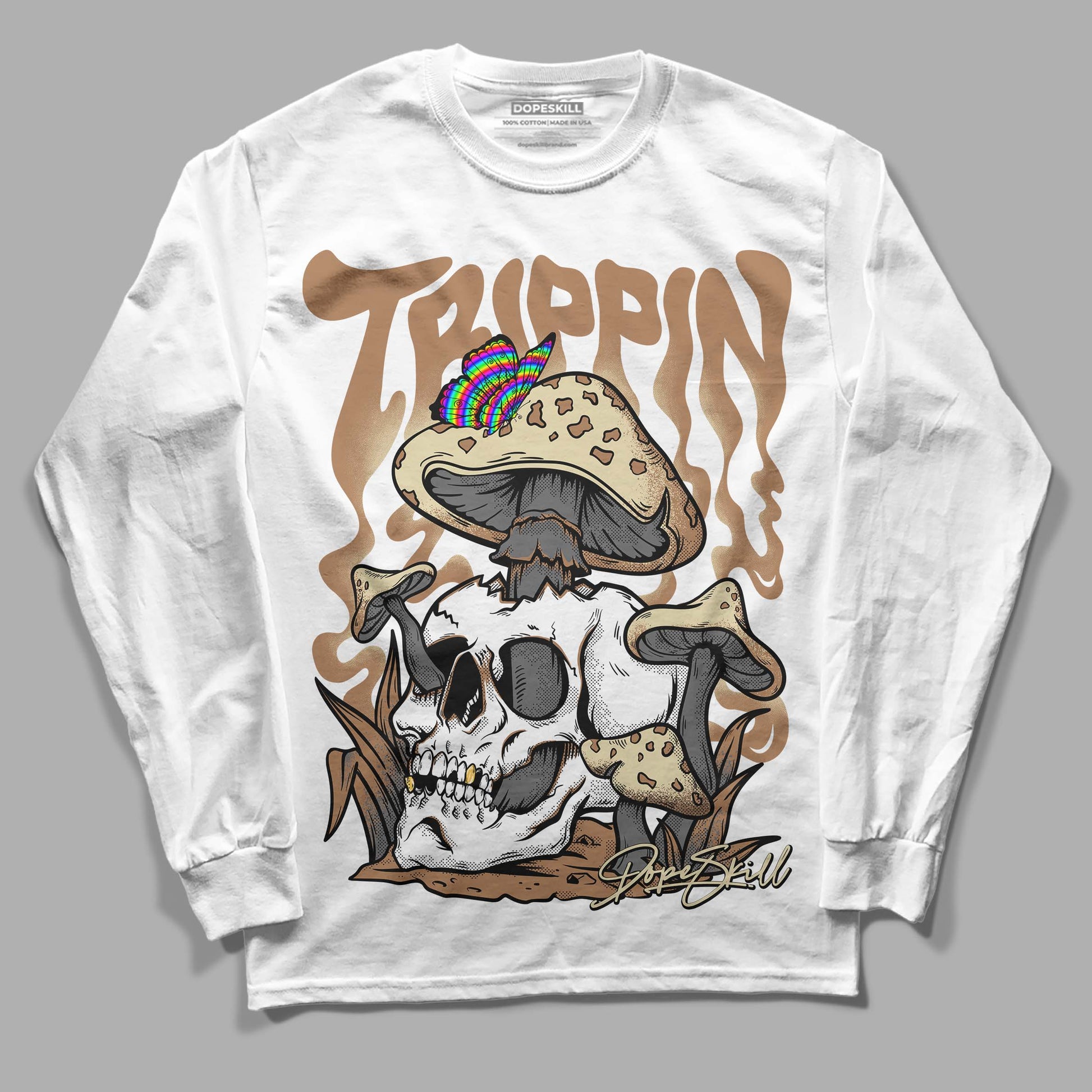 Jordan 6 WMNS Gore-Tex Brown Kelp DopeSkill Long Sleeve T-Shirt Trippin Graphic Streetwear - WHite