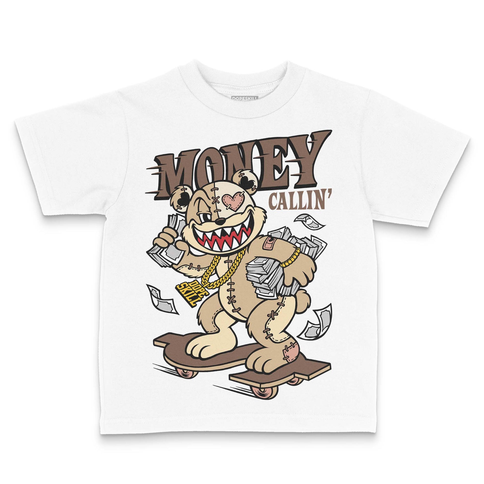 TAN Sneakers DopeSkill Toddler Kids T-shirt Money Callin' Graphic Streetwear - White 
