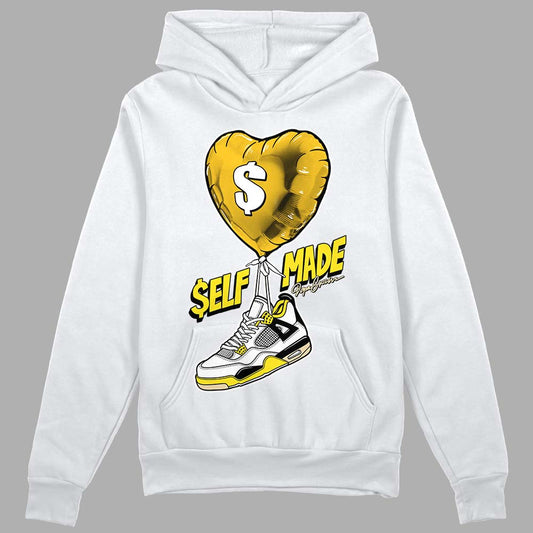 Jordan 4 Retro “Vivid Sulfur” DopeSkill Hoodie Sweatshirt Self Made Graphic Streetwear - White 