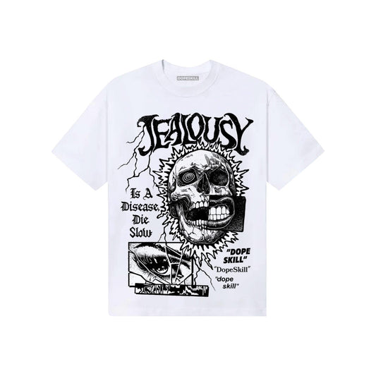 Black and White Sneakers DopeSkill T-Shirt Jealousy Graphic Streetwear - White