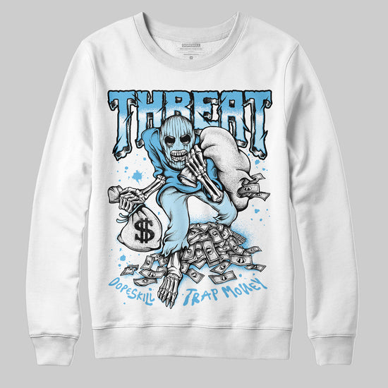 Jordan 11 Retro Legend Blue DopeSkill Sweatshirt Threat Graphic Streetwear - White