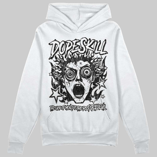 Black and White Sneakers DopeSkill Hoodie Sweatshirt Root of Evil Graphic Streetwear - White