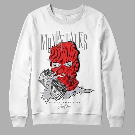 Grey Sneakers DopeSkill Sweatshirt Money Talks Graphic Streetwear - White 