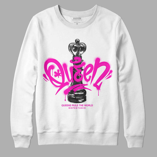 Dunk Low GS “Active Fuchsia” DopeSkill Sweatshirt Queen Chess Graphic Streetwear - WHite