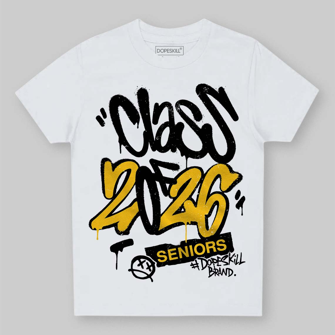 Yellow Sneakers DopeSkill Toddler Kids T-shirt Class of 2026 Graphic Streetwear - White
