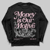 Jordan 5 OG “35th Anniversary” DopeSkill Long Sleeve T-Shirt Money Is Our Motive Typo Graphic Streetwear - Black