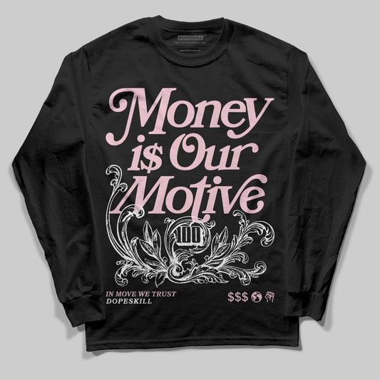 Jordan 5 OG “35th Anniversary” DopeSkill Long Sleeve T-Shirt Money Is Our Motive Typo Graphic Streetwear - Black
