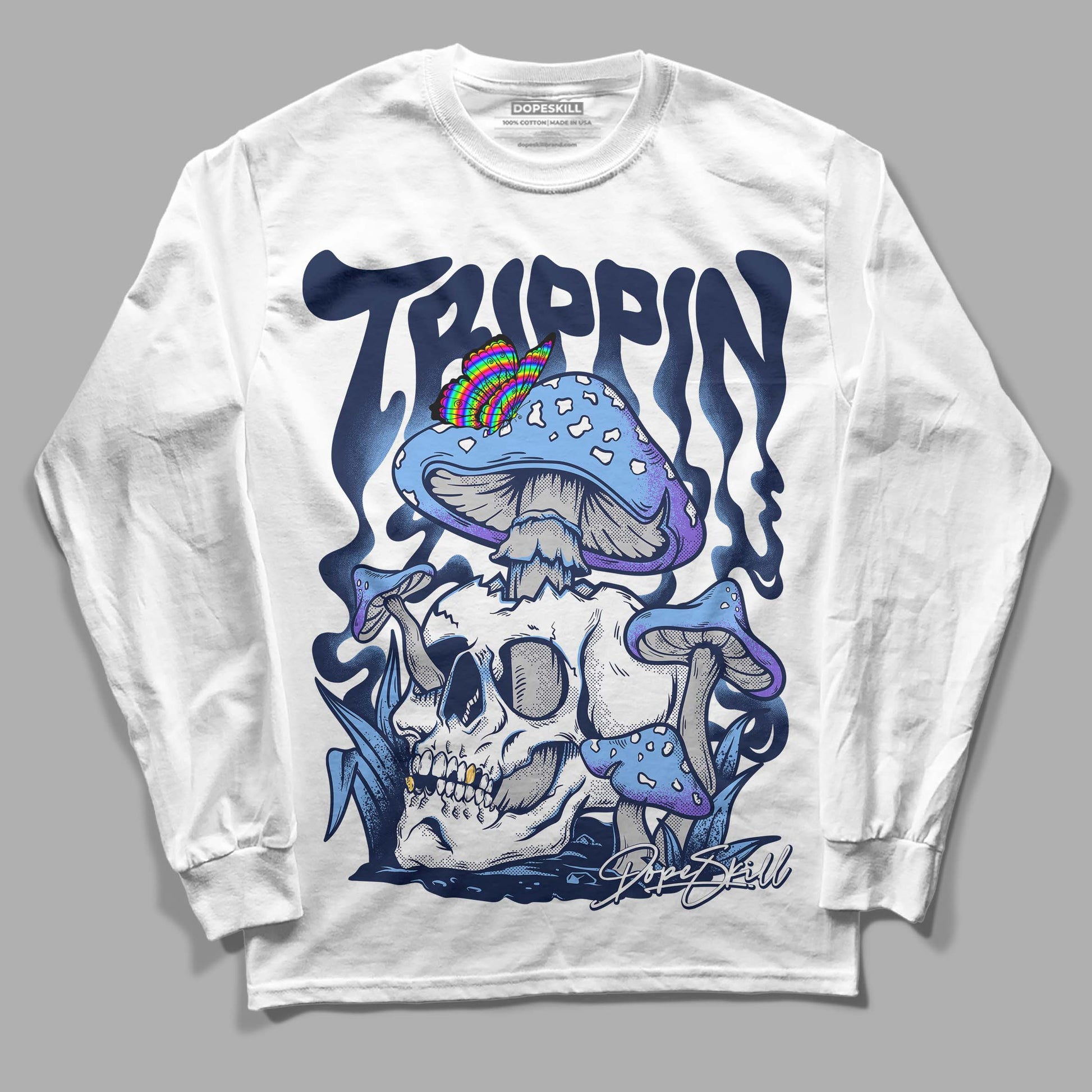 Jordan 5 Midnight Navy DopeSkill Long Sleeve T-Shirt Trippin Graphic Streetwear