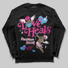 Pink Sneakers DopeSkill Long Sleeve T-Shirt New Love Heals Graphic Streetwear - Black