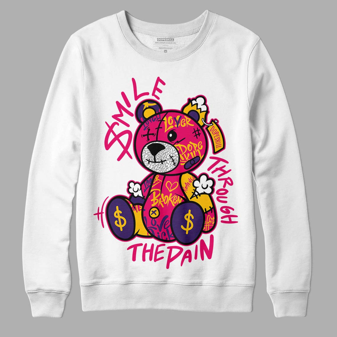 Medellín Sunset 3s DopeSkill Sweatshirt Smile Through The Pain Graphic ...