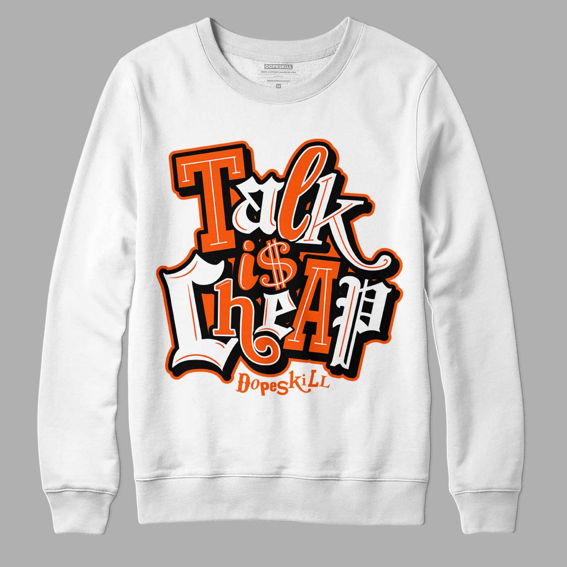 MSCHF Super Normal 2 Orange Milk DopeSkill Sweatshirt Talk Is Chip Graphic Streetwear - White