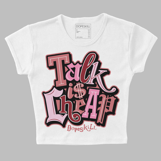 Valentine's Day Collection DopeSkill Women's Crop Top Talk Is Chip Graphic Streetwear - White 