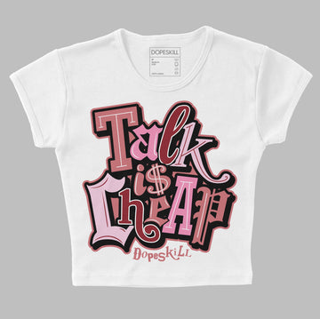 Valentine's Day Collection DopeSkill Women's Crop Top Talk Is Chip Graphic Streetwear - White 