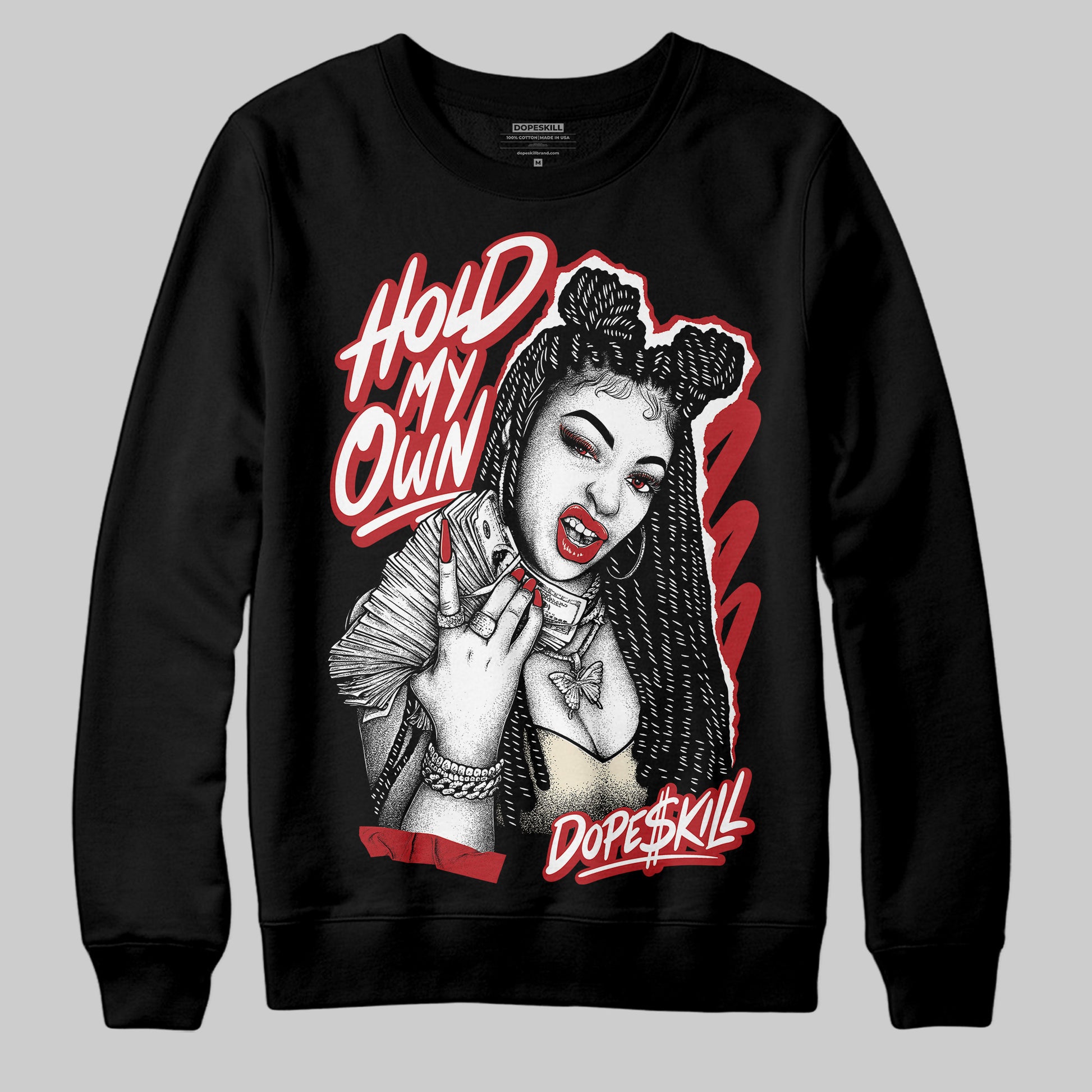 Jordan 1 Retro High OG Black Toe Reimagined DopeSkill Sweatshirt New H.M.O Graphic Streetwear - Black