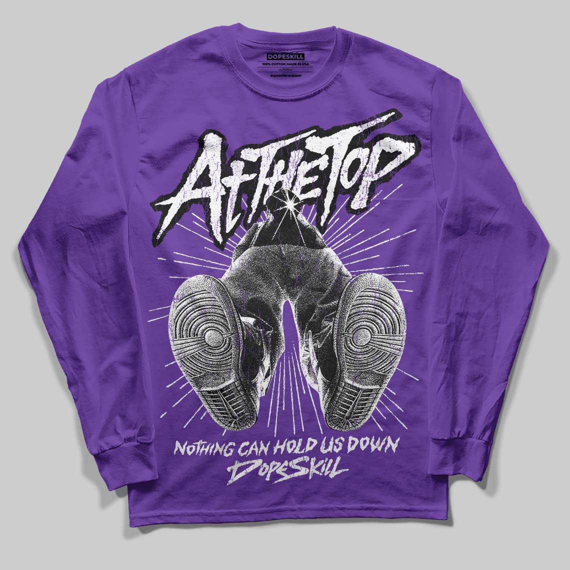 PURPLE Sneakers DopeSkill Long Sleeve T-Shirt Nothing Can Hold US Down Graphic Streetwear - Purple