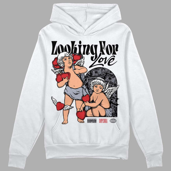 Jordan 4 “Bred Reimagined” DopeSkill Hoodie Sweatshirt Looking For Love Graphic Streetwear - WHite